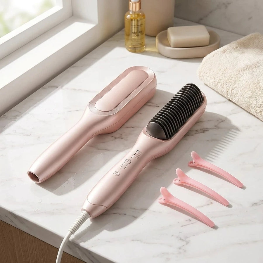 Glow & Go Heated Straightening Brush